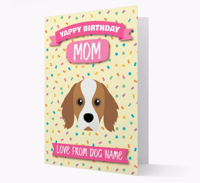 Personalized Card 'Yappy Birthday Mom' with {breedCommonName} Icon